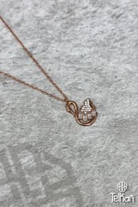 Kuğu Model Rose Gümüş Kolye