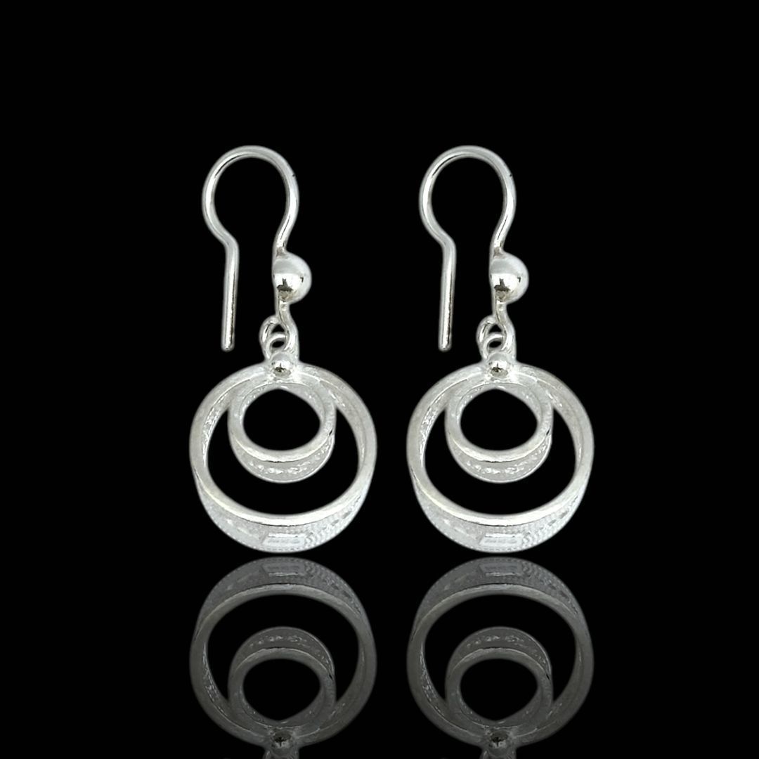 Sallantılı Halka Model 925 Ayar Telkari Gümüş Küpe