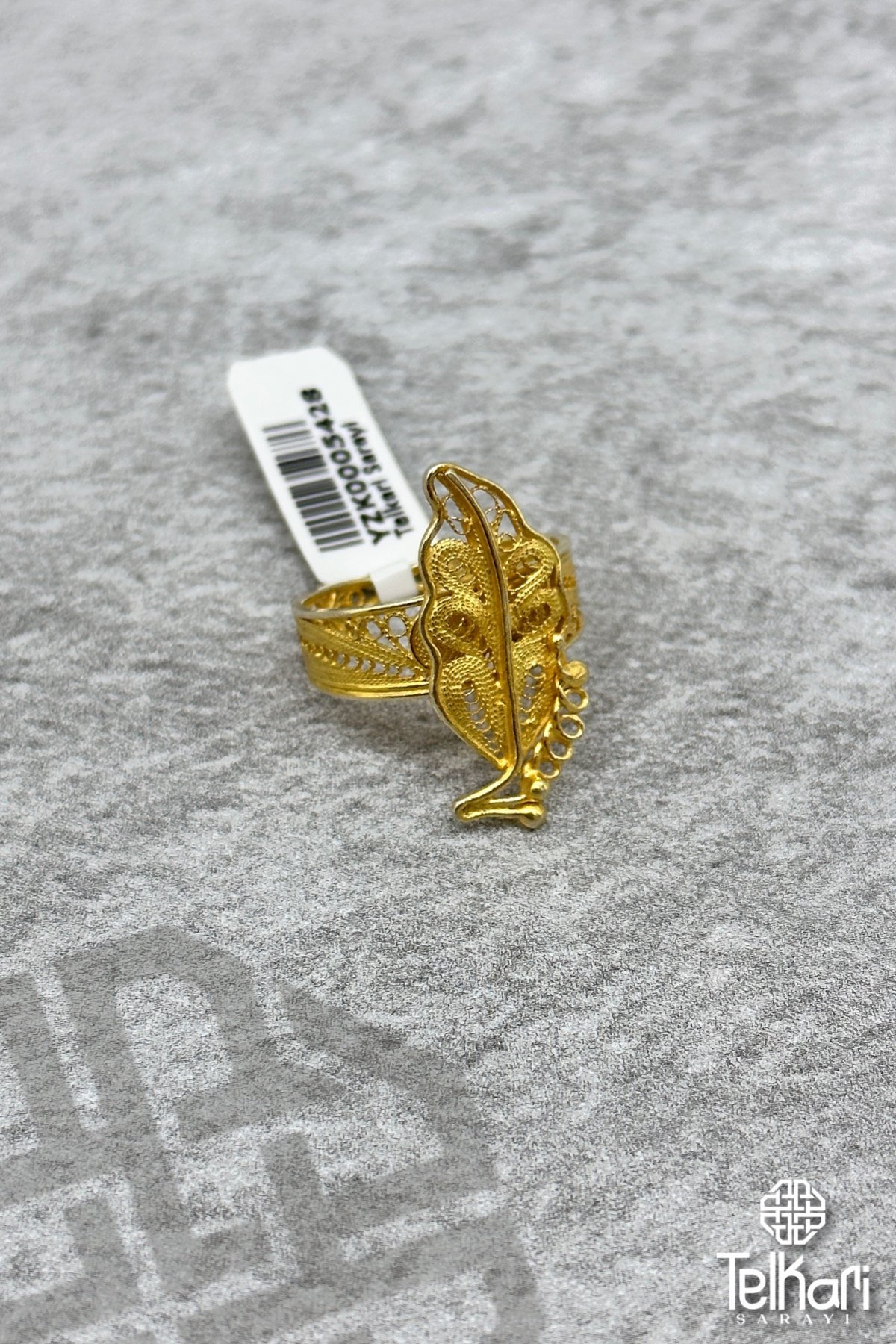 Yaprak Gold Gümüş Telkari Yüzük