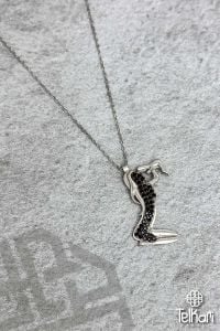 Anne Çocuk Temalı Safir Taşlı Gümüş Kolye