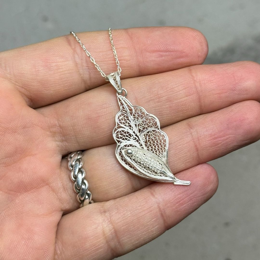 Mısır Model Telkari Gümüş Telkari Kolye