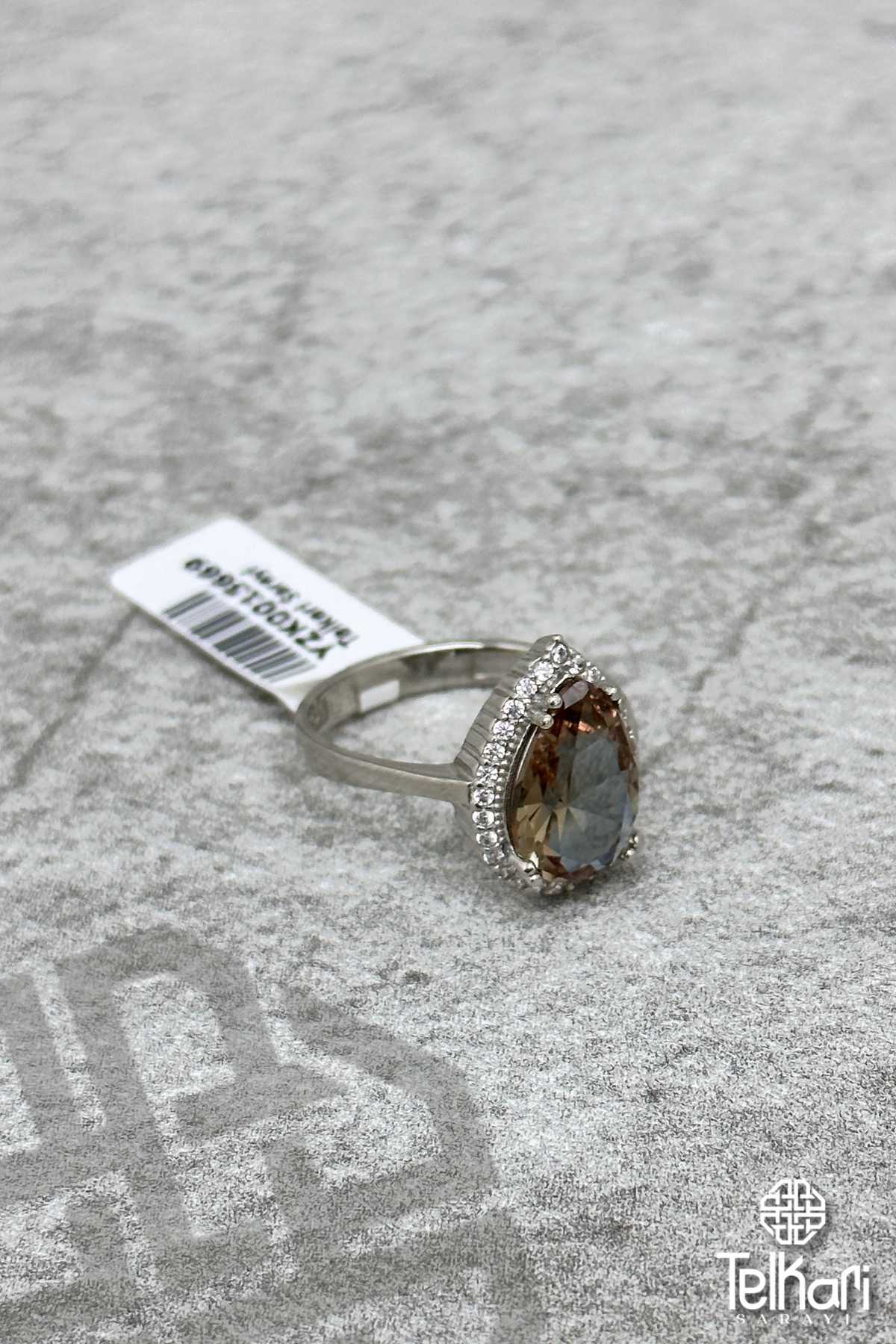 Damla Model Renk Değiştiren Sultan Taşlı Rose Gümüş Yüzük