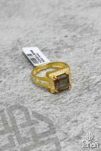 Kare Model Renk Değiştiren Sultan Taşlı Gold Gümüş Yüzük