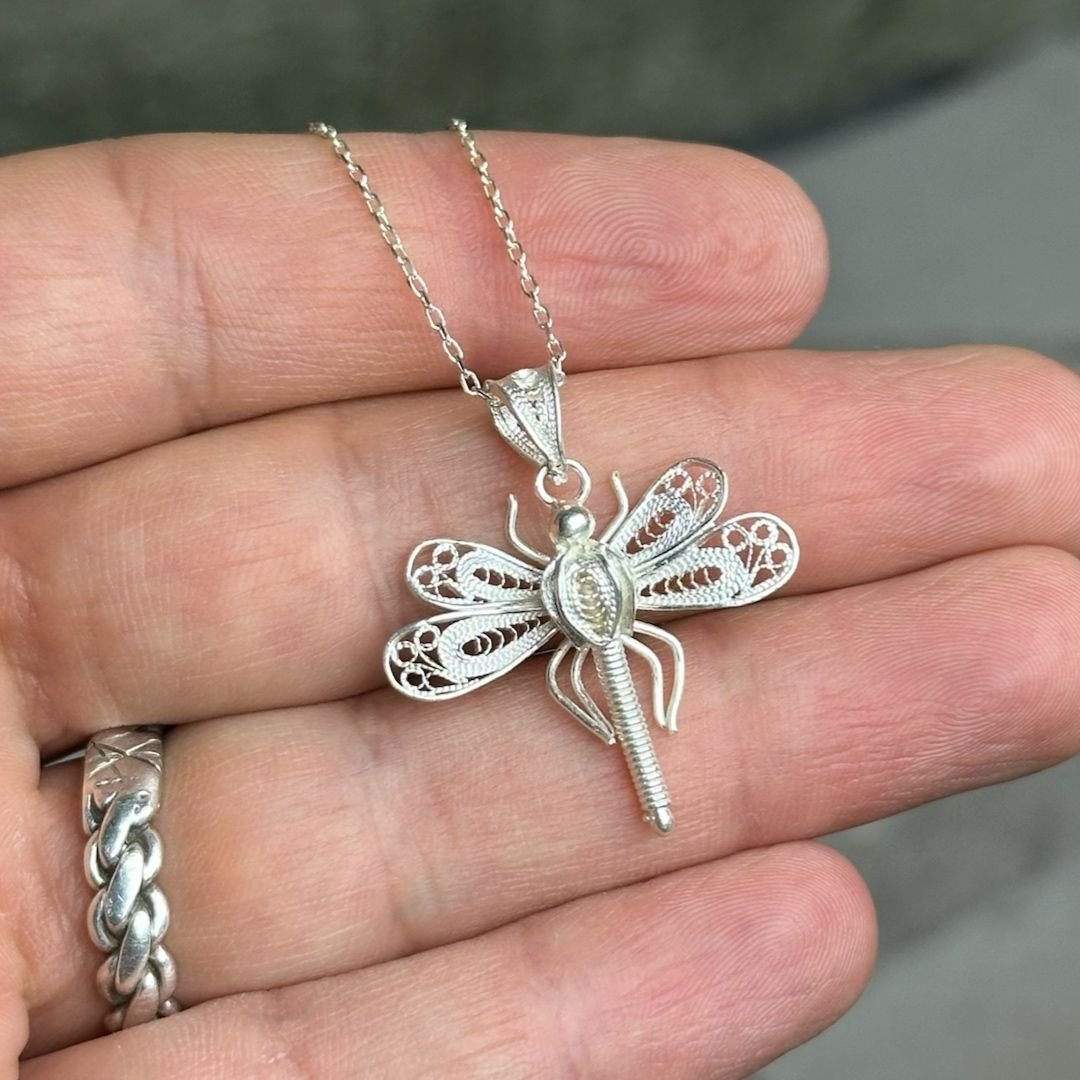 El İşçilikli Yusufçuk Model 925 Ayar Telkari Gümüş Kolye