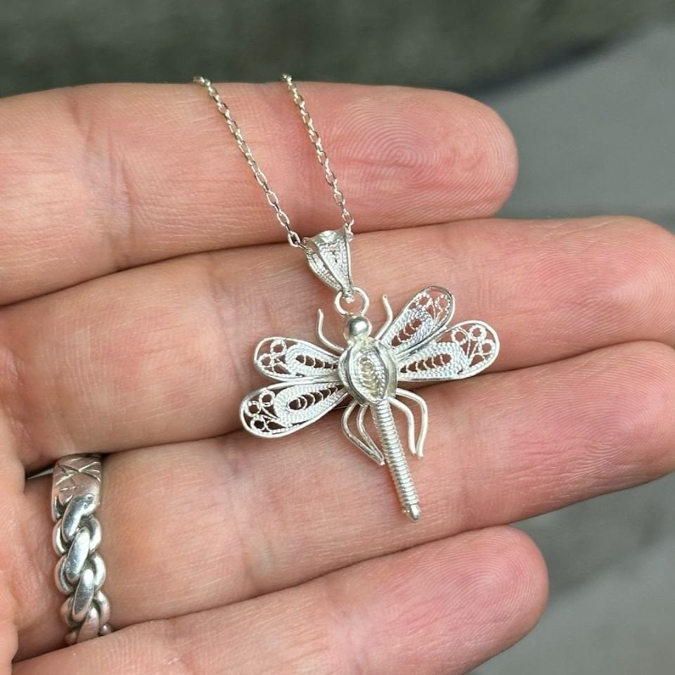 El İşçilikli Yusufçuk Model 925 Ayar Telkari Gümüş Kolye