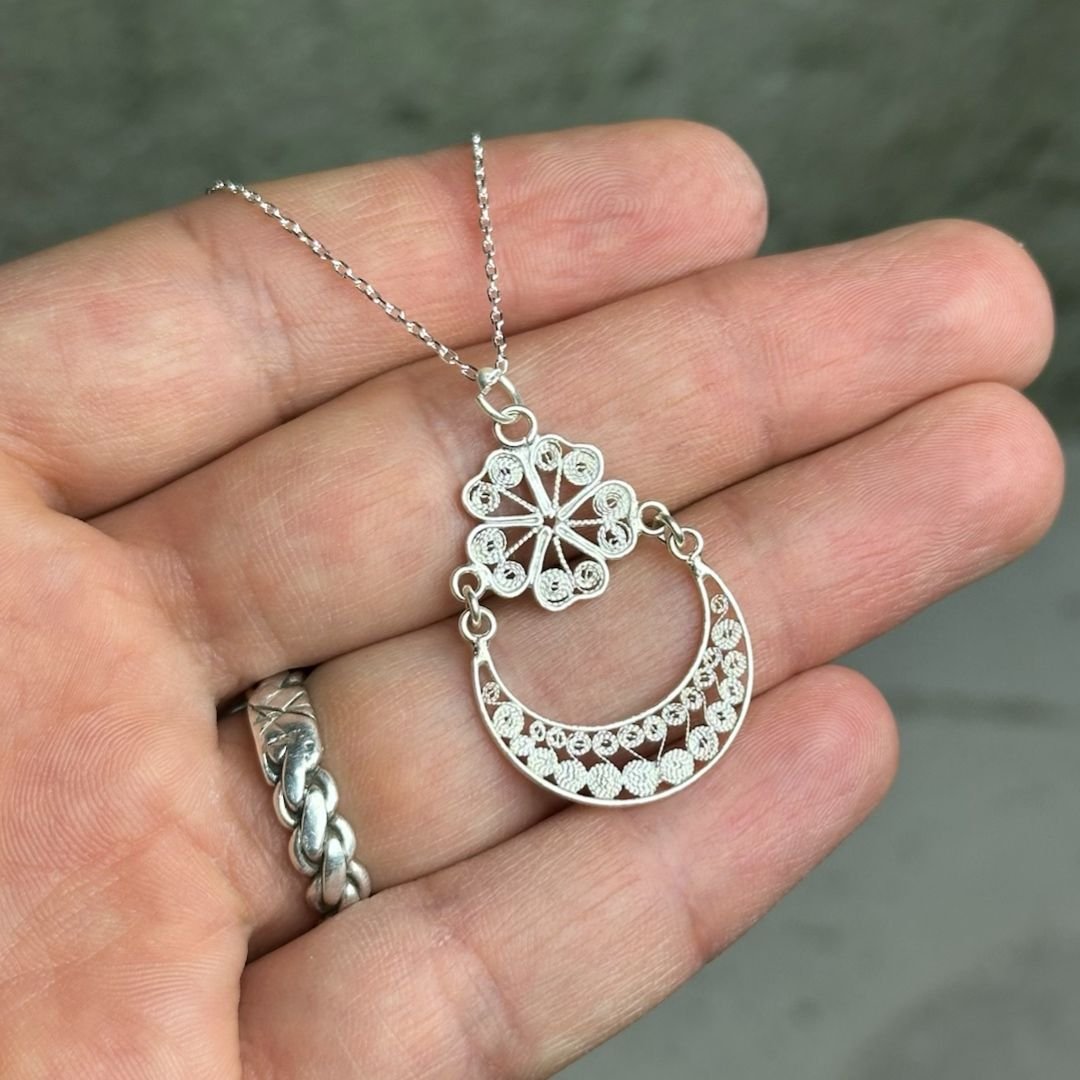 925 Ayar El İşi Telkari Gümüş Kolye