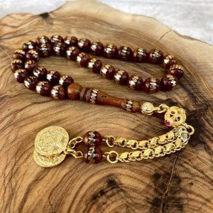 Altın Kaplamalı Püskül Kuka Tesbih