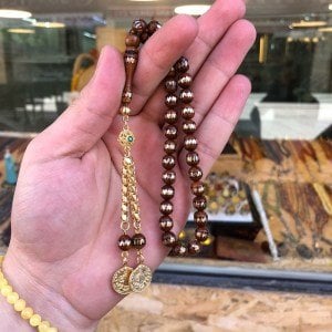 Altın Kaplamalı Püskül Kuka Tesbih