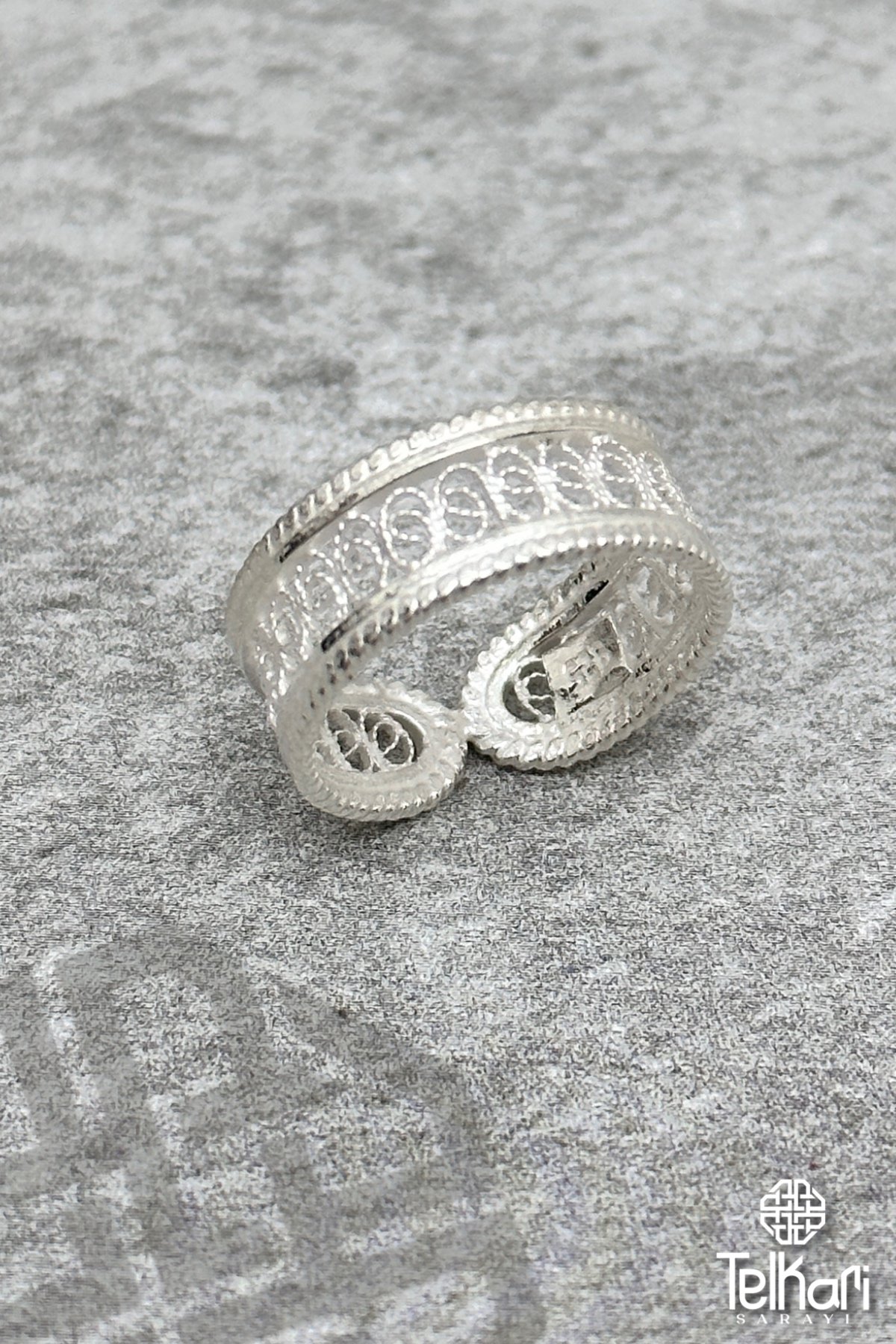 Halka İşlemeli Gümüş Telkari Yüzük
