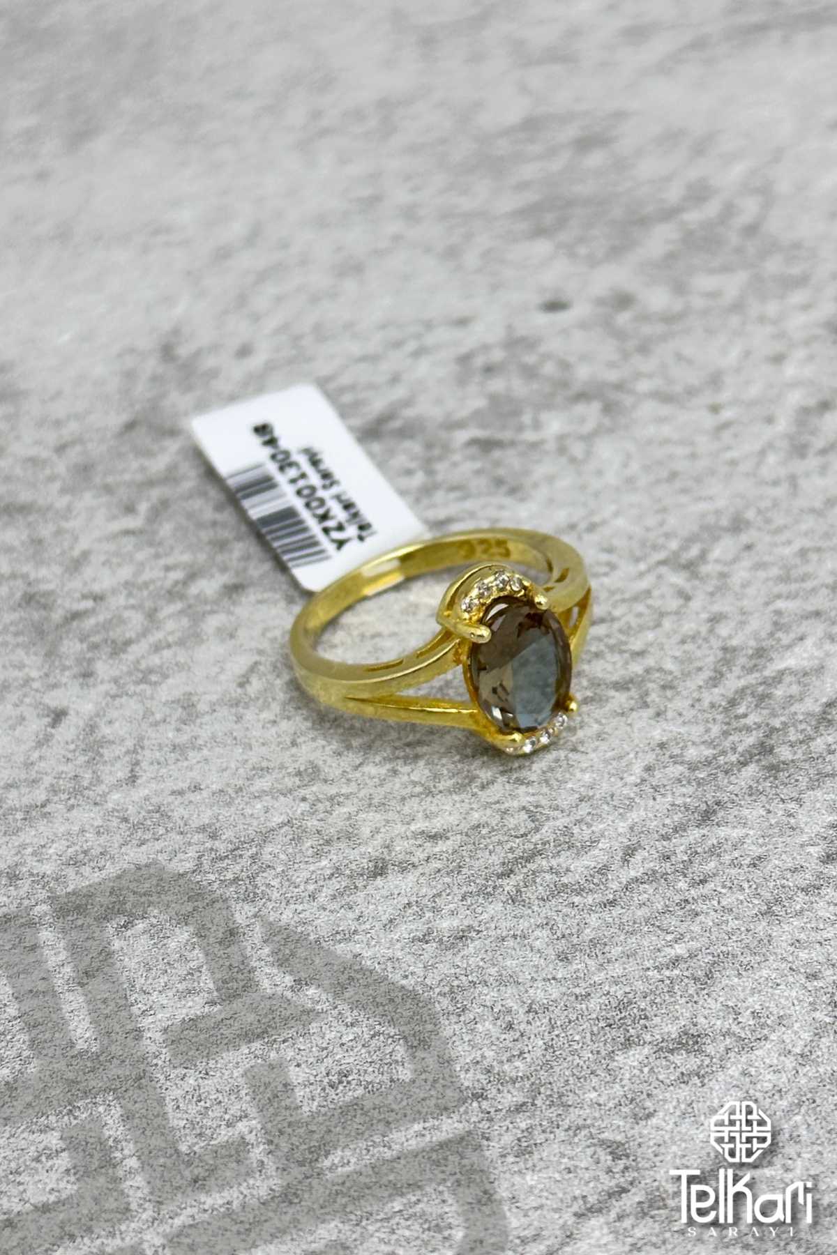 Sıra Taşlı Renk Değiştiren Sultan Taşlı Gold Gümüş Yüzük