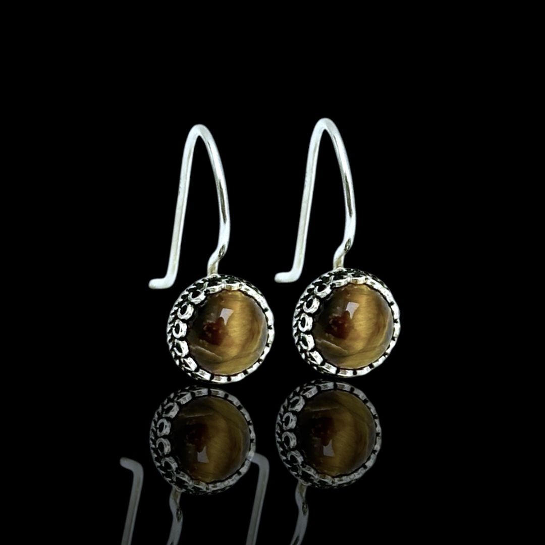 Kaplangözü Taşlı 925 Ayar Midyat Hasırı Gümüş Küpe