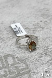 Desenli Damla Model Sultan Taşlı Gümüş Yüzük