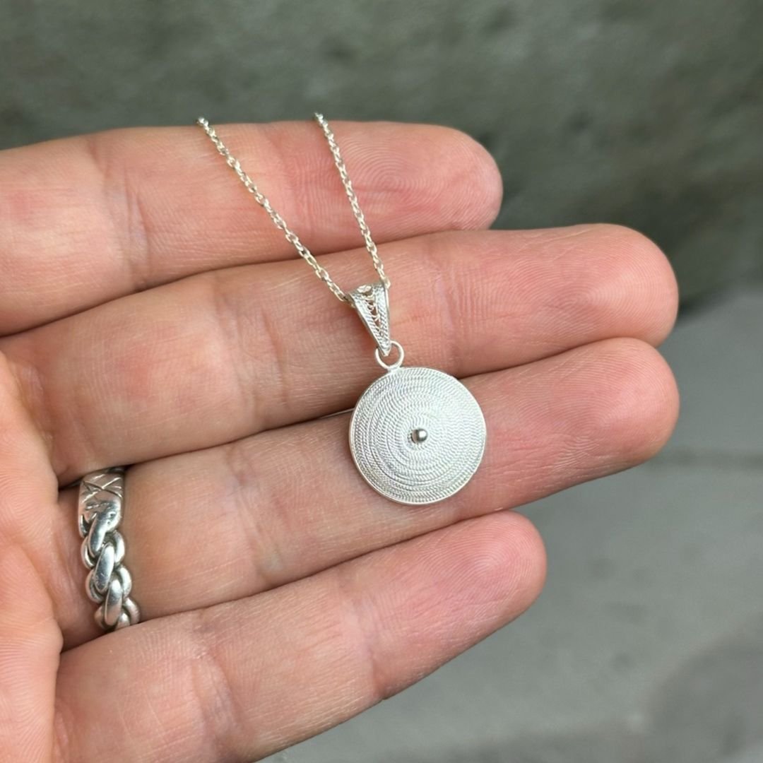 925 Ayar Hasır Model Telkari Gümüş Kolye