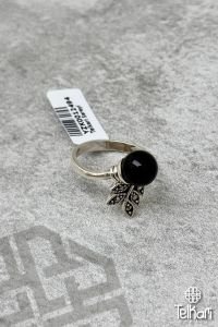 Yaprak Tasarım Onix Taşlı Gümüş Markazit Yüzük