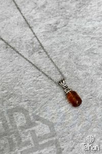 Damla Kehribar Taşlı Gümüş Kolye