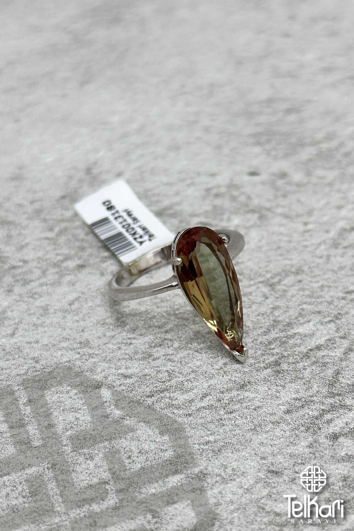 İnce Uzun Damla Model Sultan Taşlı Gümüş Yüzük