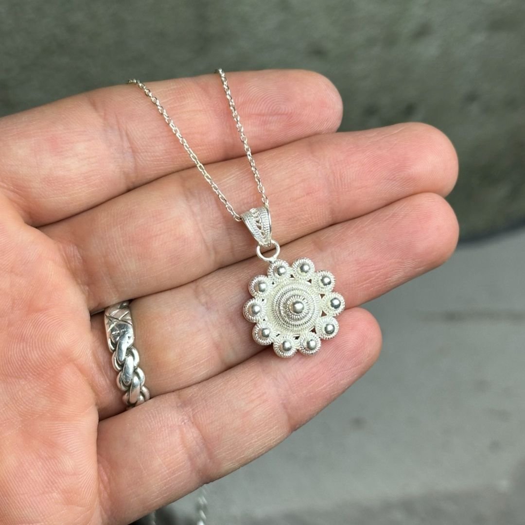 Bereket Modeli 925 Ayar Telkari Gümüş Kolye