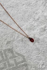 Küçük Uğur Böceği Rose Gümüş Kolye