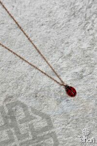 Büyük Uğur Böceği Rose Gümüş Kolye