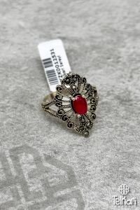 Özel Seri Kök Yakut Taşlı Gümüş Markazit Yüzük