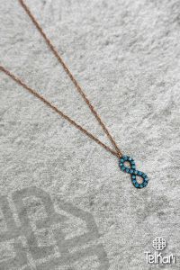 Firuze Taşlı Sonsuzluk Rose Gümüş Kolye