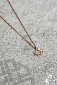 Ay Yıldız Taşlı Rose Gümüş Kolye