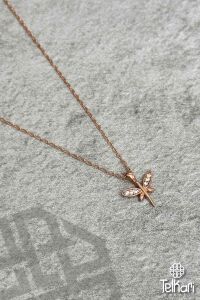 Yusufçuk Model Taşlı Rose Gümüş Kolye