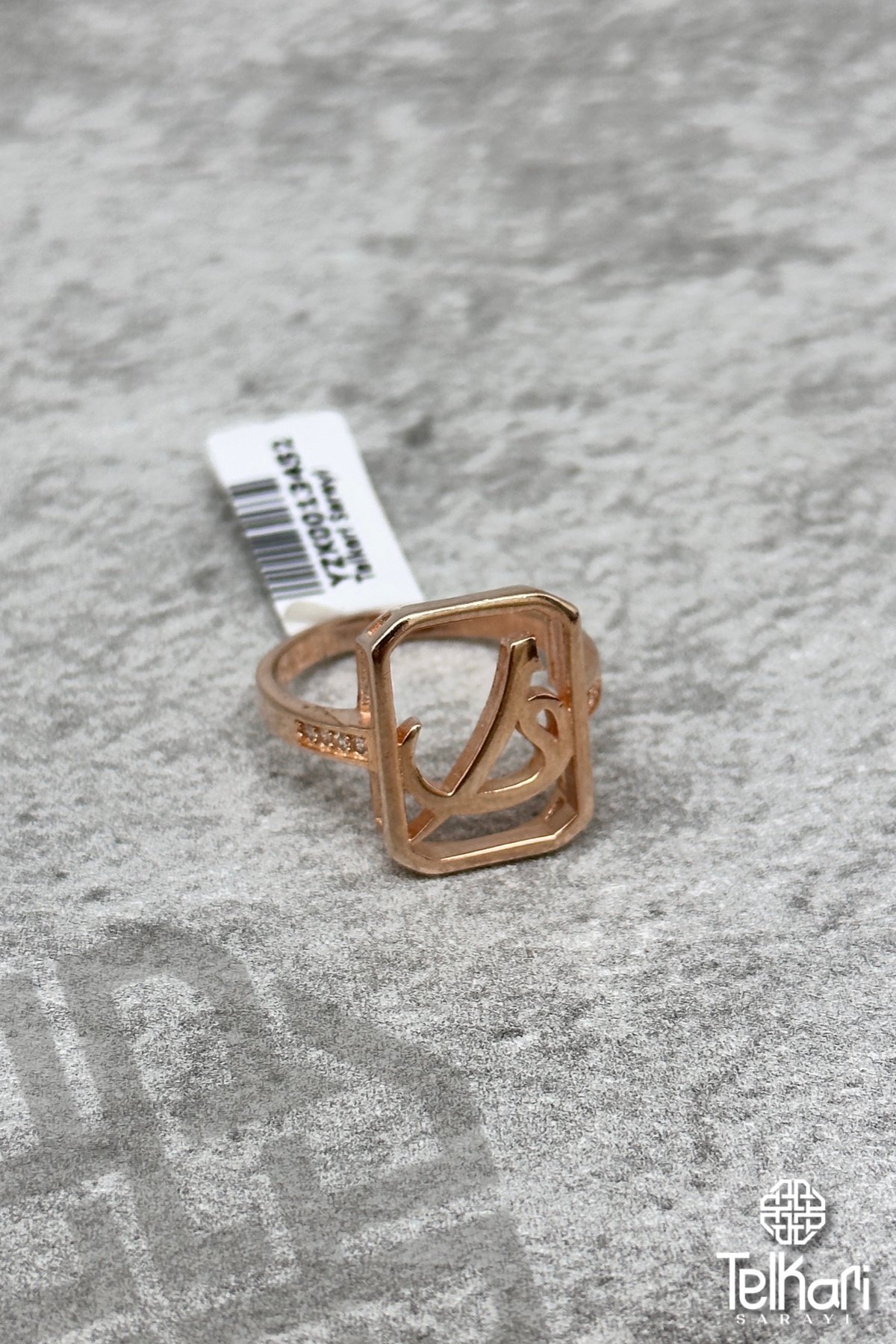 Elif Vav Harfli Rose Gümüş Yüzük