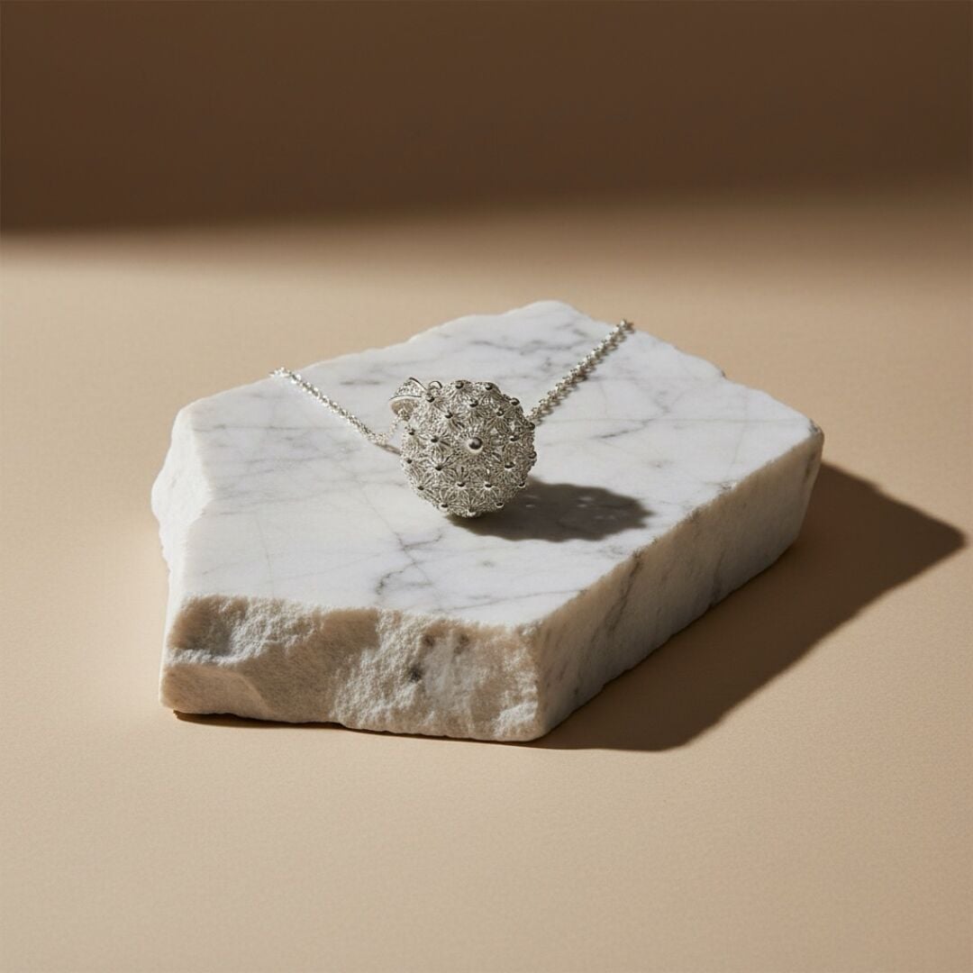 Bereket Model El İşi Midyat Telkari Gümüş Kolye