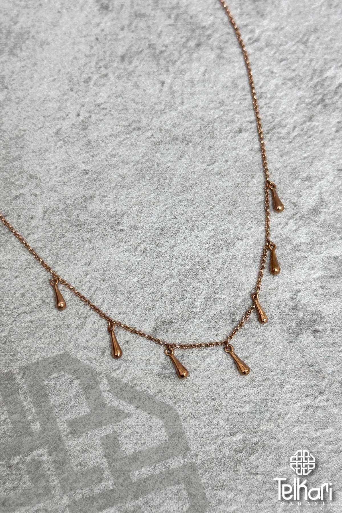 Sallantılı Rose Gümüş Kolye