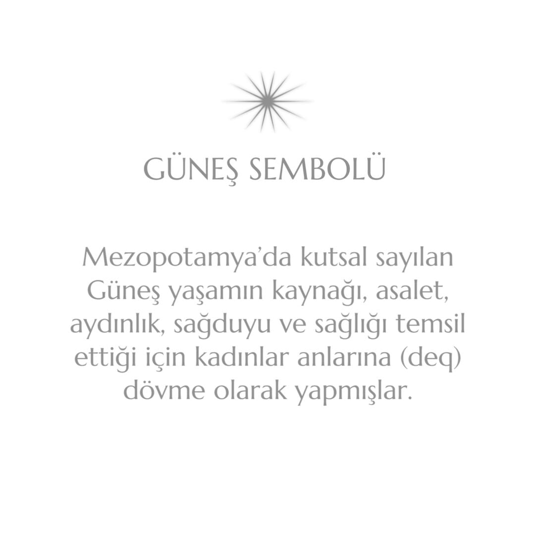 Güneş Motifli Mineli Midyat Hasırı Kadın Gümüş Bileklik