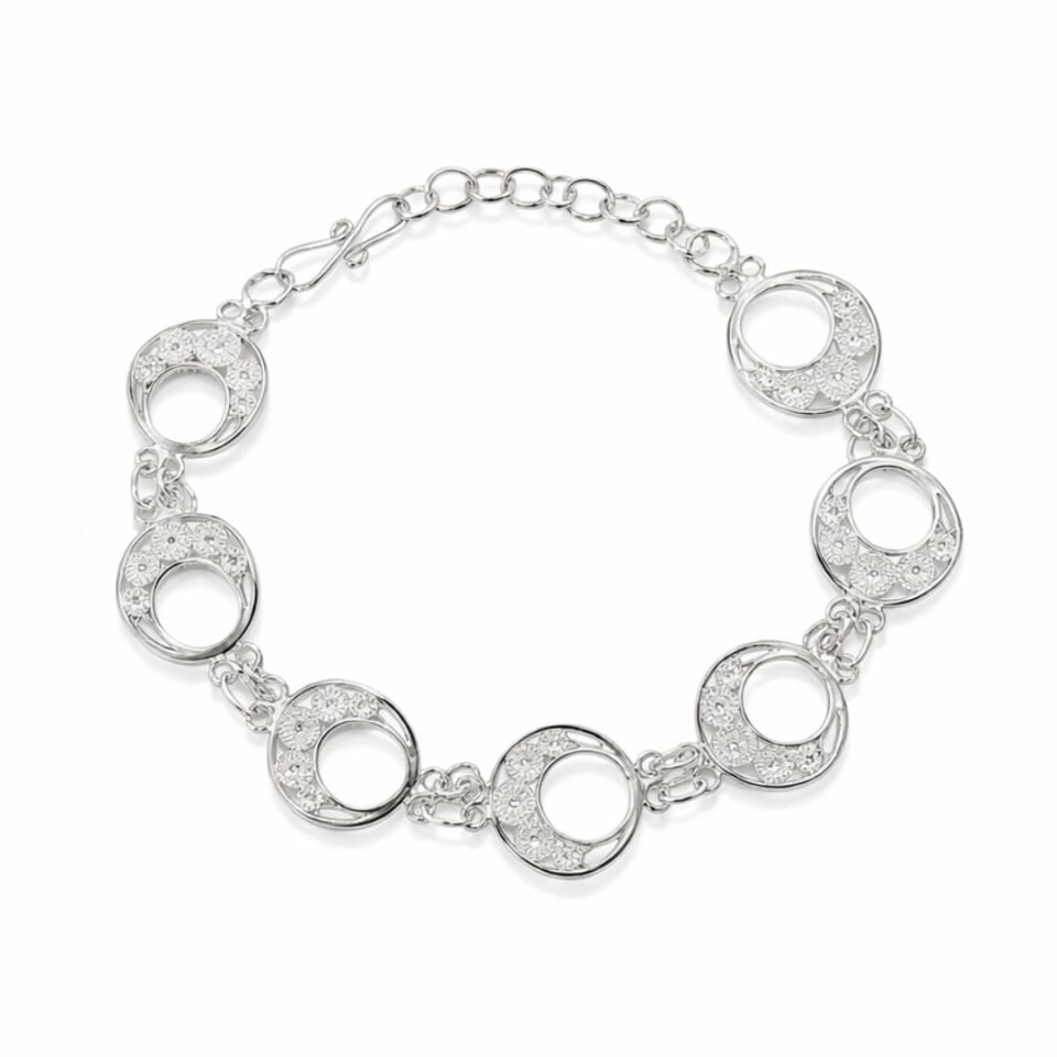 Ay Model Telkari Elişi Kadın Gümüş Bileklik