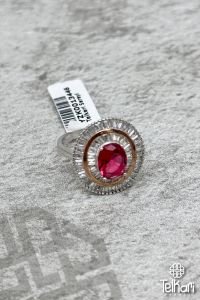 Kök Yakut Taşlı Gümüş Yüzük