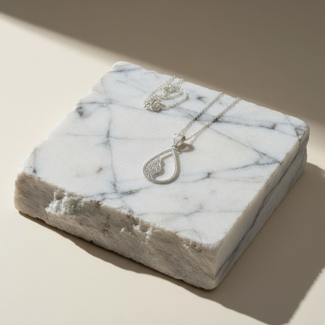 Damla Model Telkari Gümüş Kolye