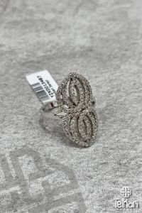 Rodyum Kaplama Kübik Zirkon Gümüş Yüzük