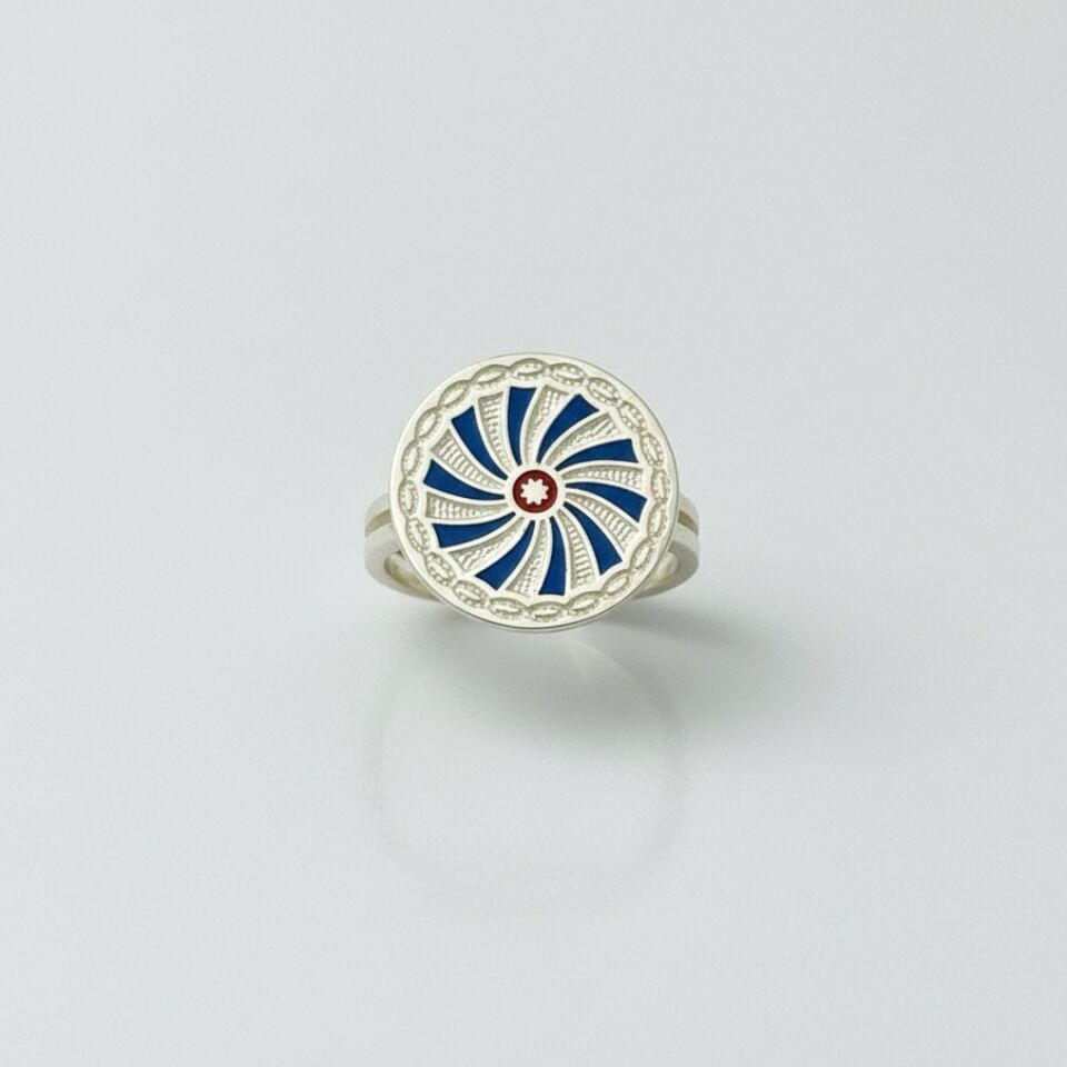 Midyat Hasırı Mine İşlemeli Gümüş Yüzük