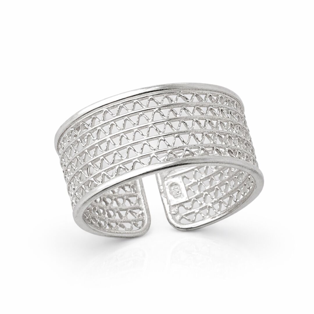 Alyans Model Telkari Elişi Gümüş Yüzük