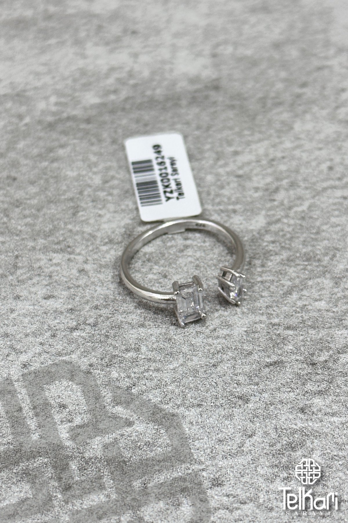 Baget Kesim Ayarlanabilir  Taşlı Gümüş Yüzük