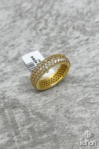 3 sıralı Tamtur Taşlı Gold Gümüş Yüzük