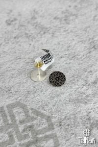 Damla Motifli Mine İşlemeli Midyat Hasırı Gümüş Küpe