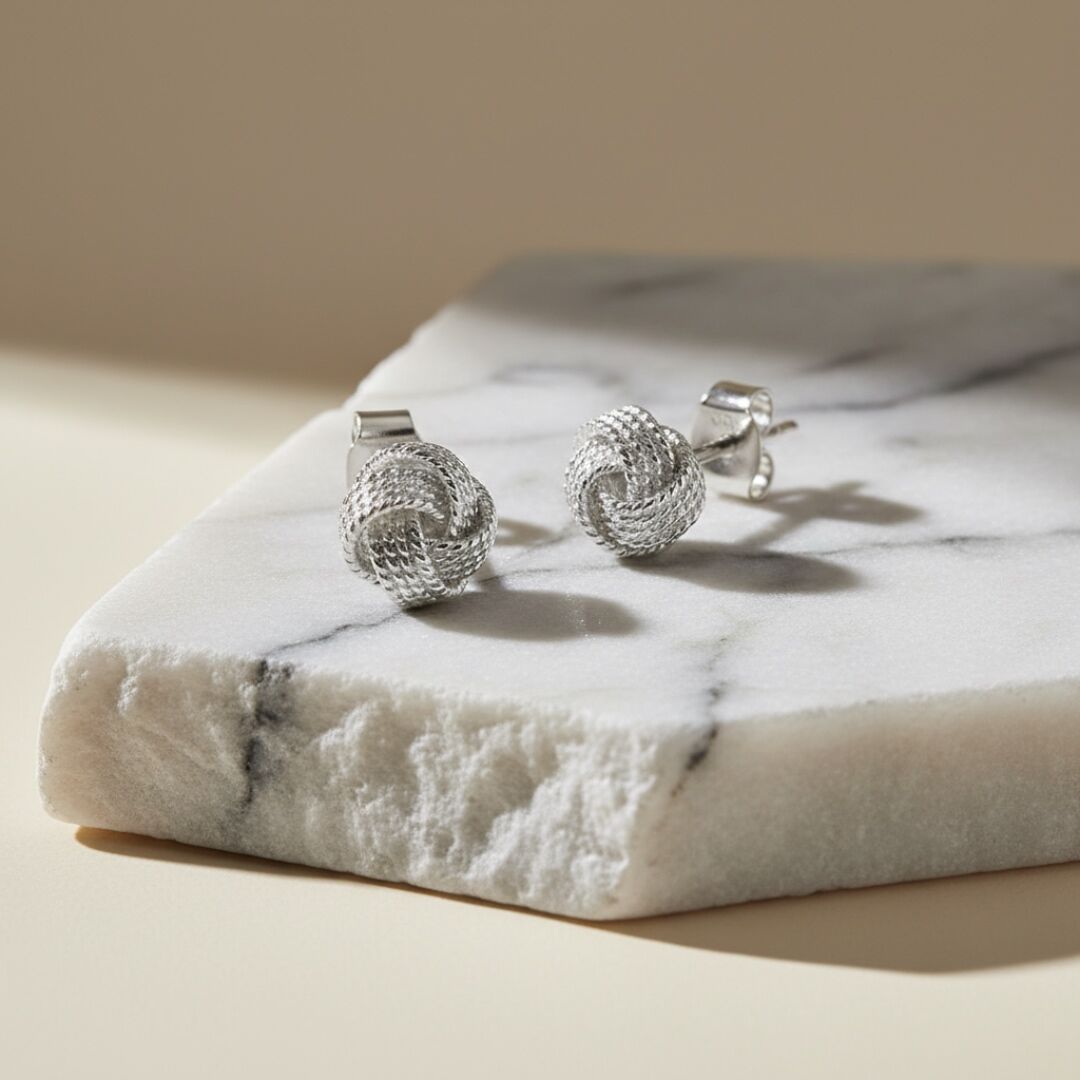 Örgü Top Model Telkari Gümüş Küpe