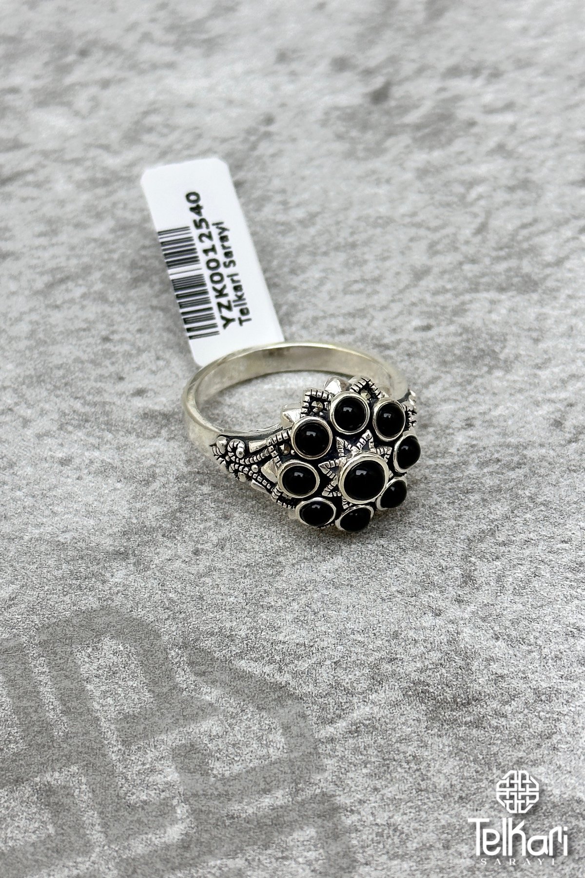 Güneş Tasarım Onix Taşlı Gümüş Yüzük