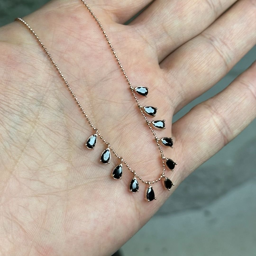 Damla Model Zirkon Taşlı Rose Gümüş Kolye