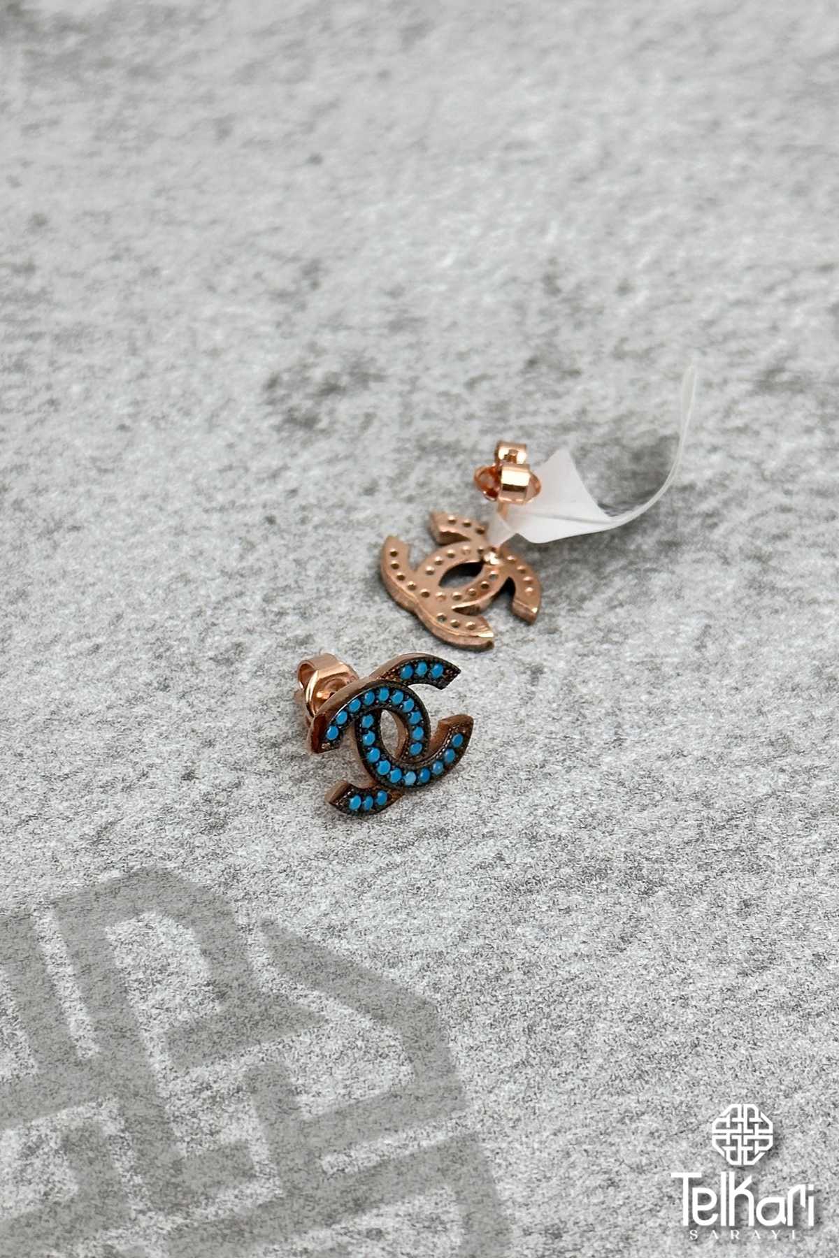 Channel Rose Gümüş Küpe