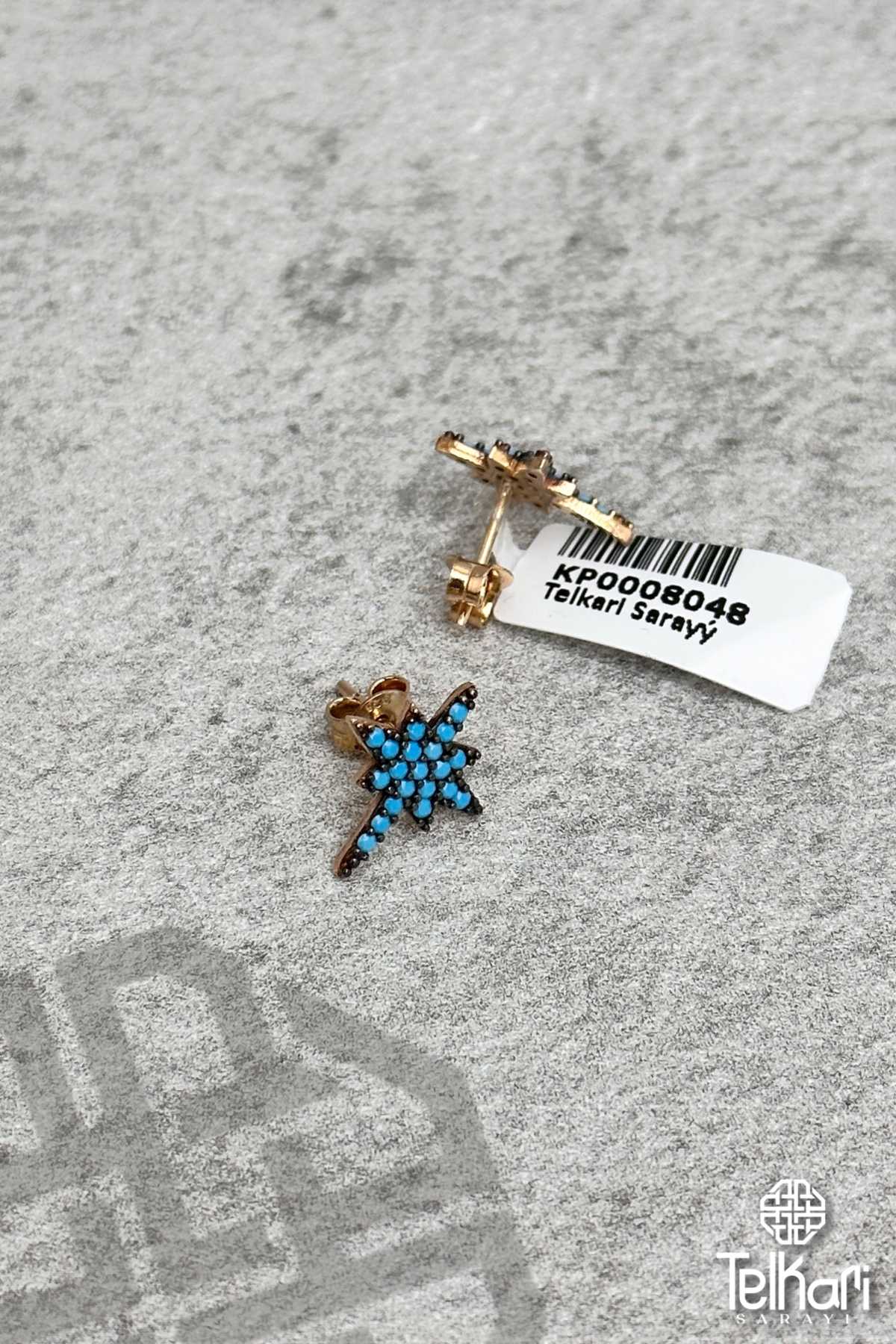 Firuze Taşlı Şimşek Rose Gümüş Küpe