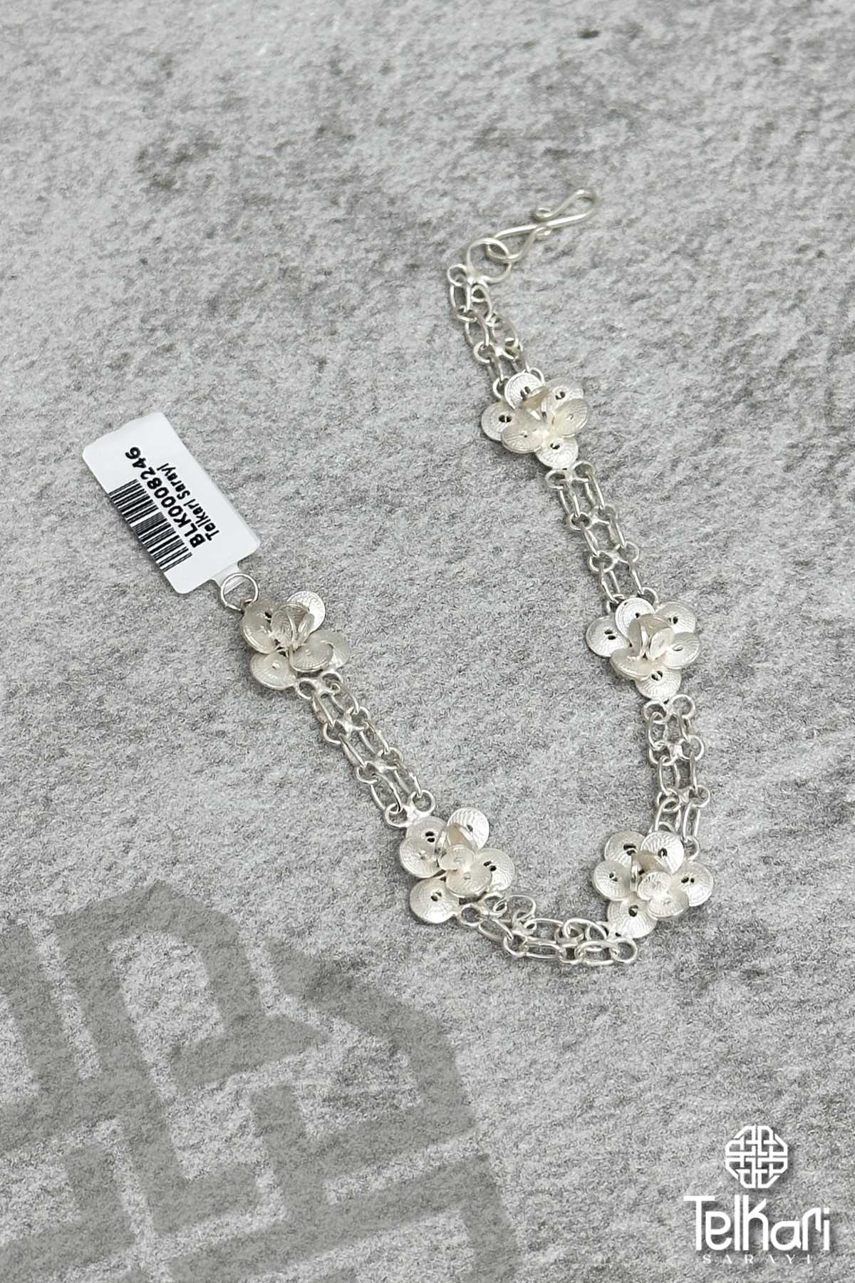 El İşçilikli Gümüş Midyat Telkari Bileklik