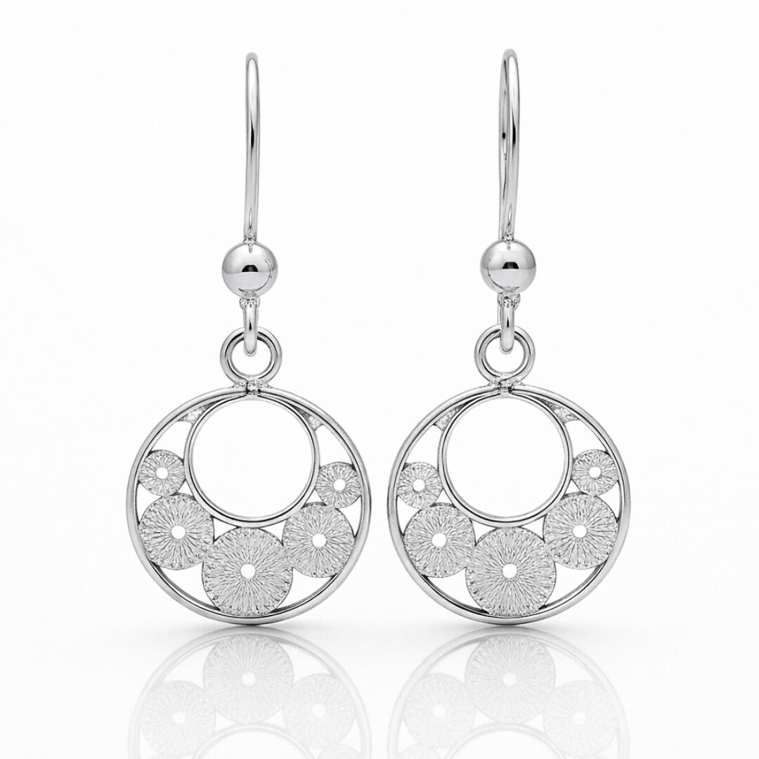 Sallantalı Halka Model Telkari Gümüş Küpe