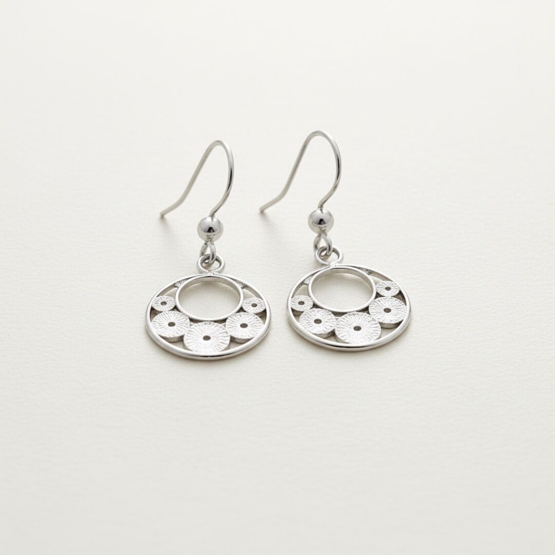 Sallantalı Halka Model Telkari Gümüş Küpe