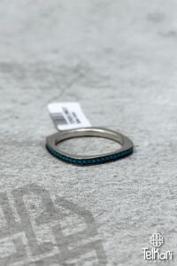 Kare Firuze Taşlı Tamtur  Gümüş Yüzük