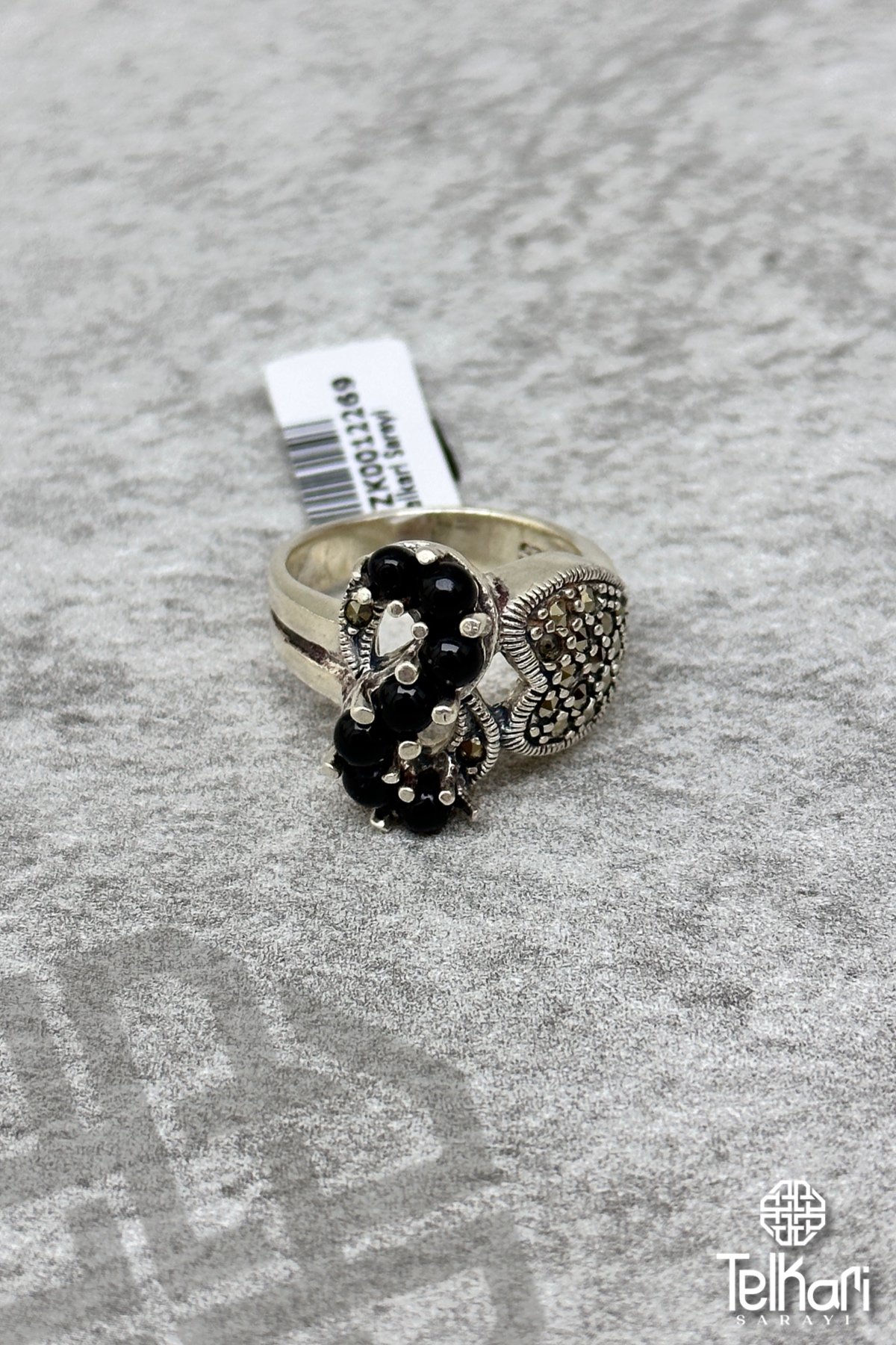 Sonsuzluk Kalp Model Markazit Gümüş Yüzük